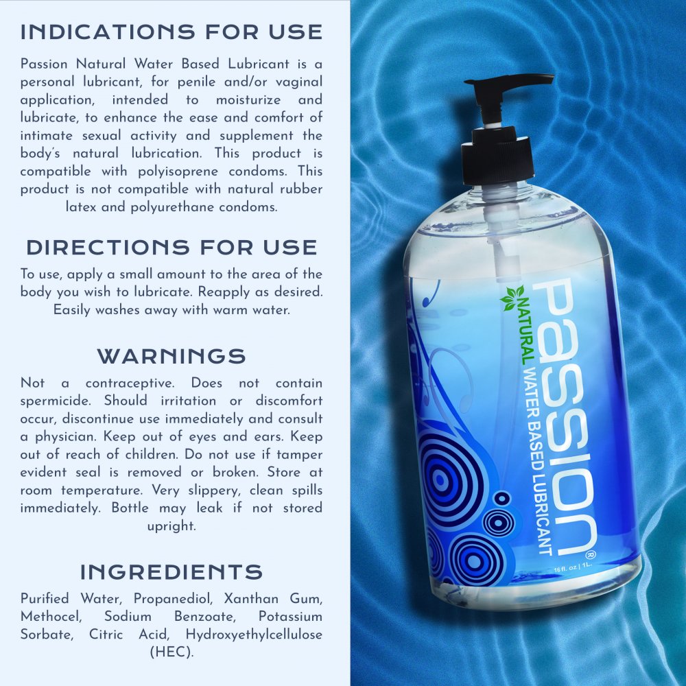 Passion 16oz Natural Water-Based Lubricant Healthy & Active Passion 16oz Natural Water-Based Lubricant Healthy & Active