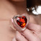 Red Heart Gem Glass Anal Plug