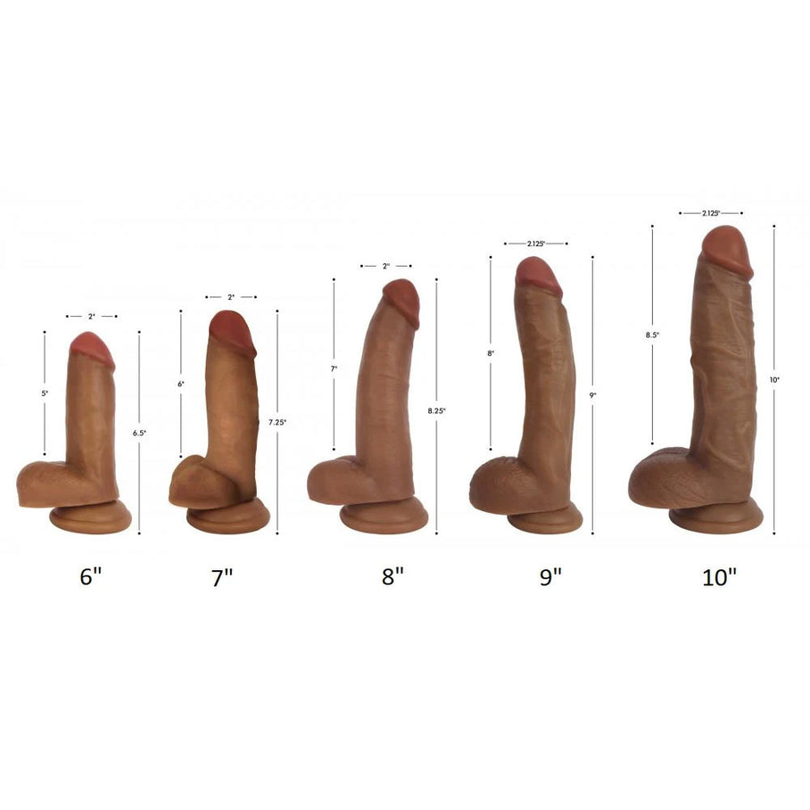 Dark Bareskin Dildo with Balls