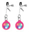 Pink Circle Light-Up Charm Decorated Nipple Clamps