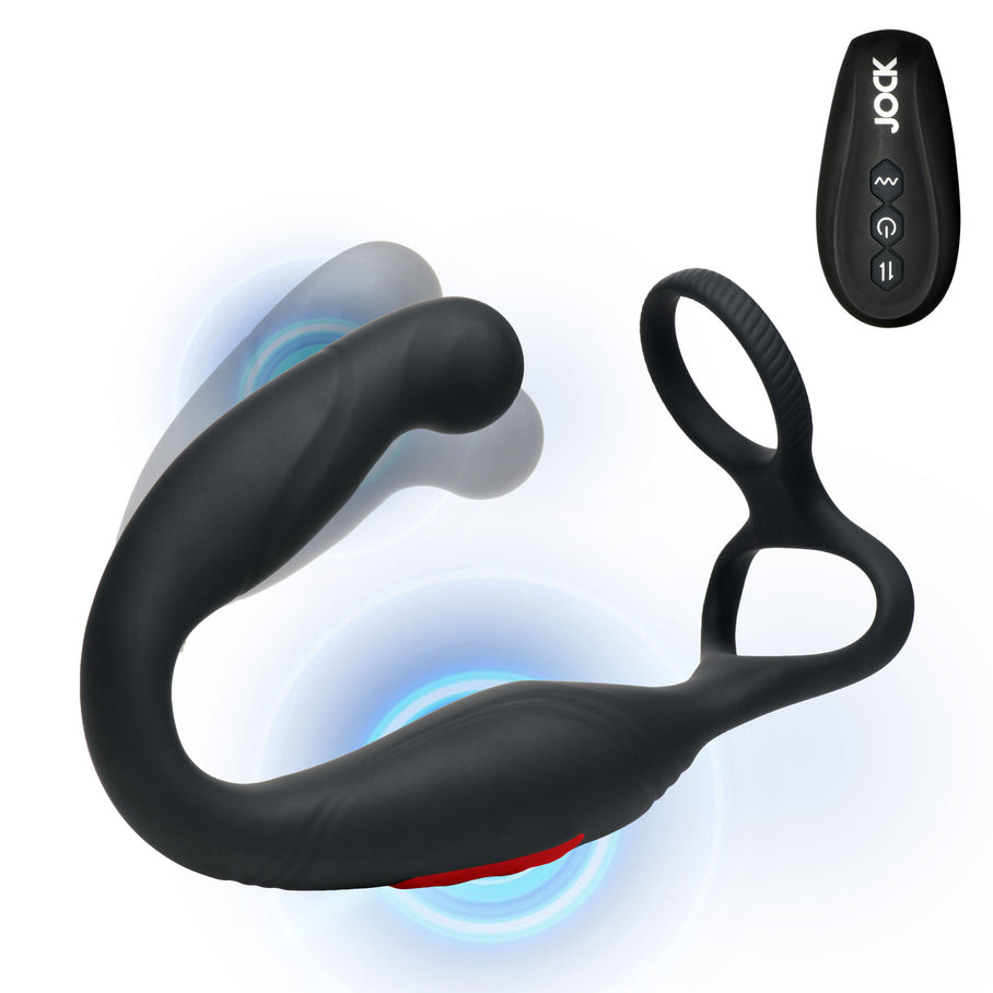 Body-safe silicone AXIS prostate vibrator with C-Ring