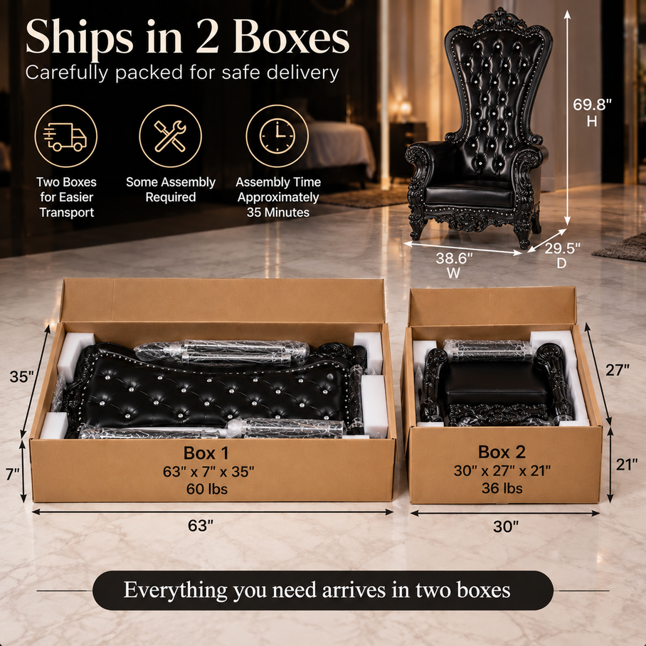 Ultimate Throne Chair - Black | Free Shipping Included