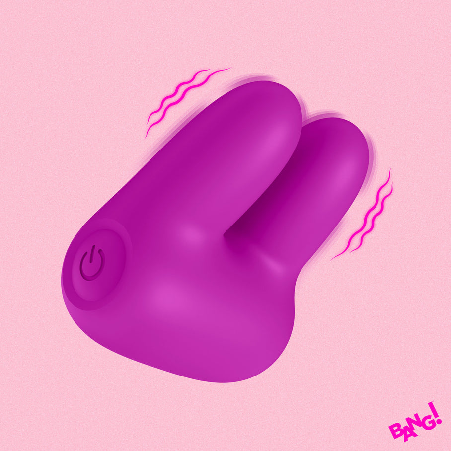Purple Bang! Dual Silicone Vibrator palm sized clitoral vibrator