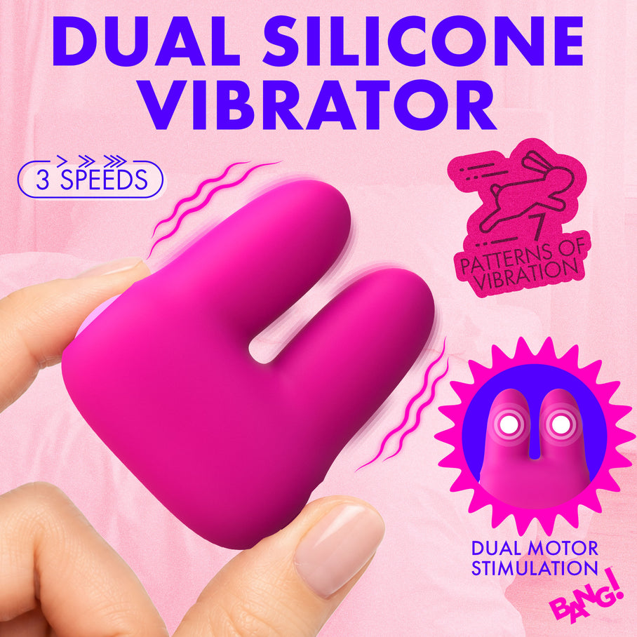 Soft flexible silicone ears on the Pink Bang! Dual Silicone Vibrator