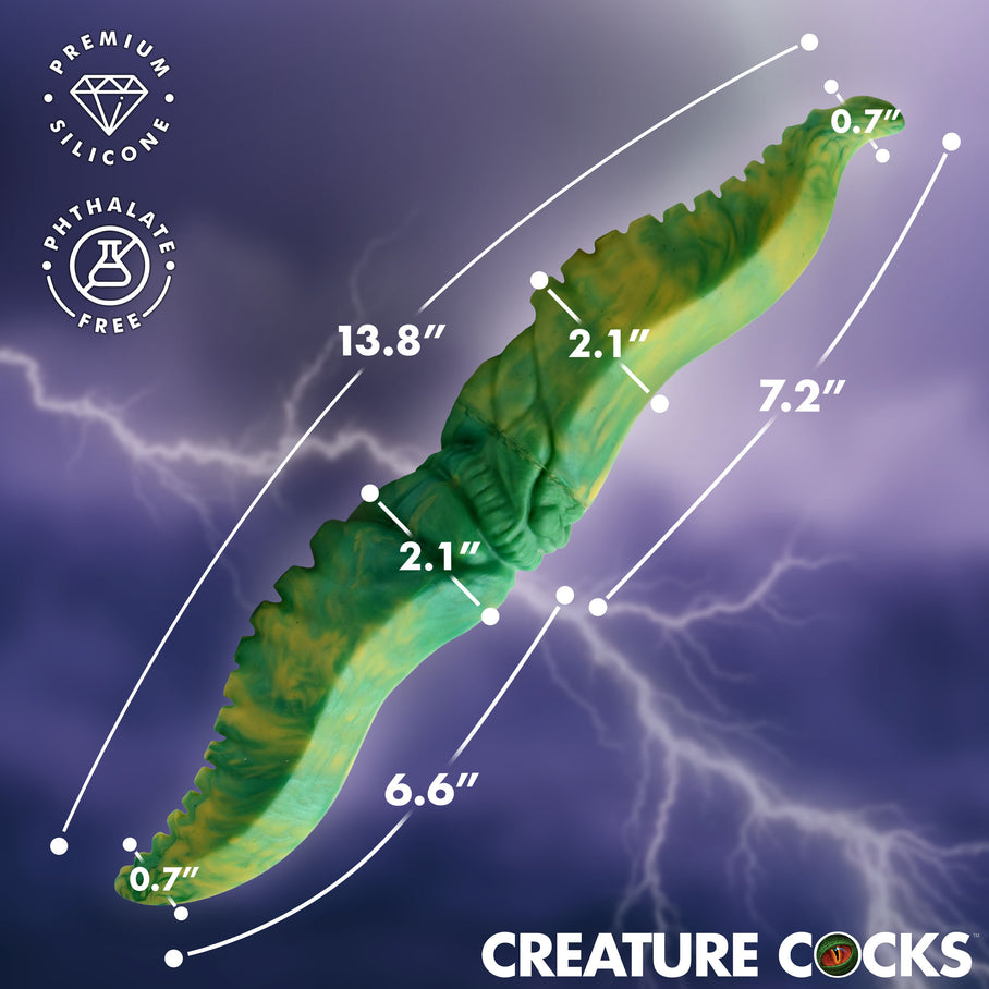 13.8-inch body-safe silicone double dildo from the Creature Cocks line