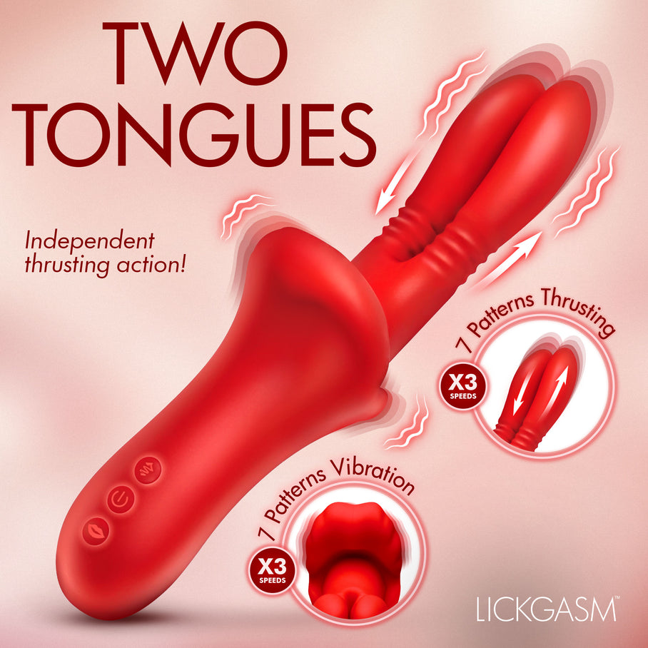 Two comfortable insertable heads on the Double Licker vibrator
