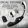 Gentle curved metal G-spot hook on the Dual Desire dildo