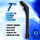 Essential Prostate Vibe infographic highlighting a 7-inch length, powerful vibration, waterproof construction, multi-speed settings, phthalate-free material, and control dial base design