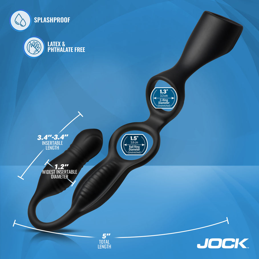 Body-safe silicone Hype Max thrusting plug and rings
