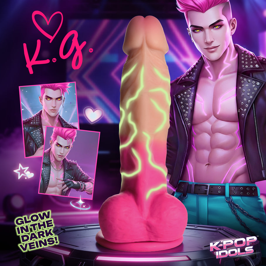 K.G. of X-POP silicone dildo in Voltage Pink for body-safe solo pleasure