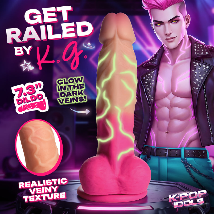 Soft glow vein detail on the K.G. of X-POP dildo