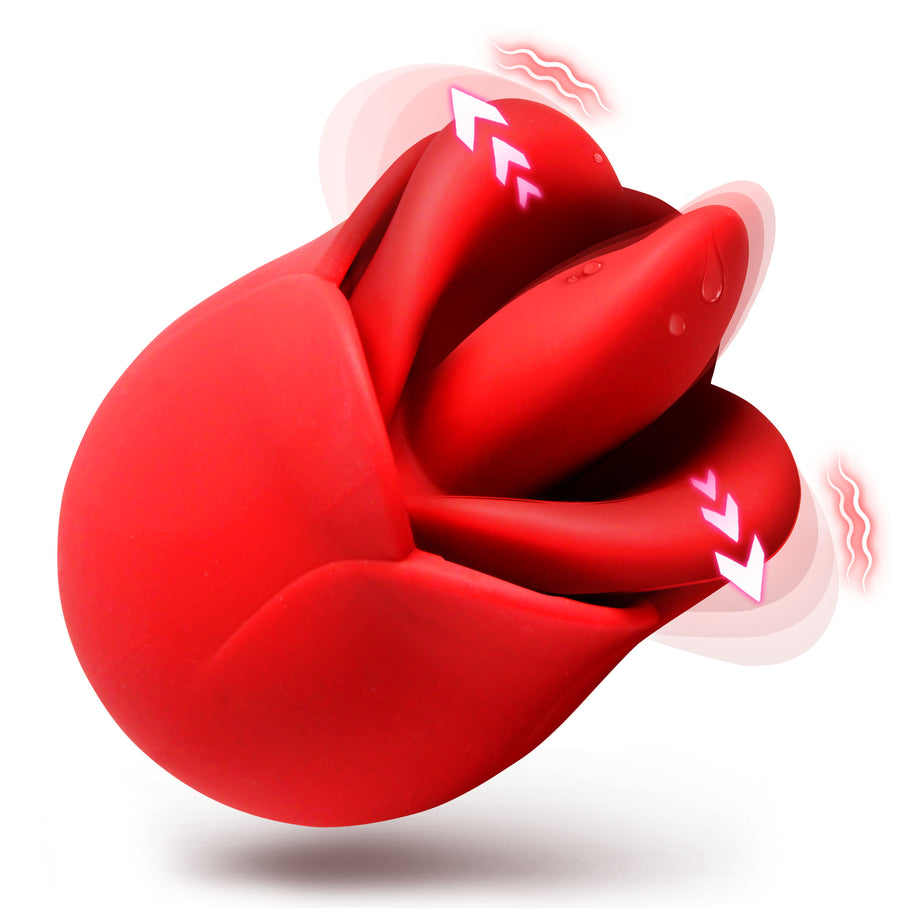 Blush body-safe silicone Kissing and Licking vibrator