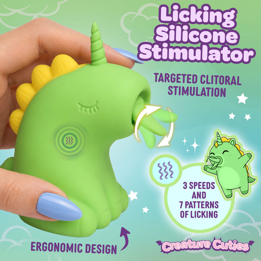 Soft licking tongue on the Lickyhorn clitoral stimulator