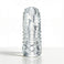 Palm-Tec LX20 Intense Stroker standing upright with a transparent textured exterior featuring raised rings and stimulating internal contours