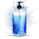 A pump bottle of Passion brand natural water-based lubricant, with a blue label and a clear liquid visible inside the bottle.