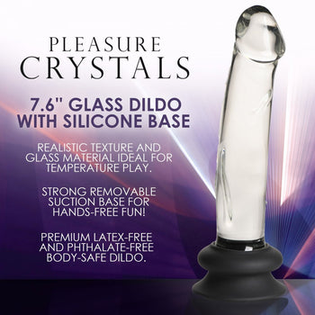 Pleasure Crystals Glass Dildo w/ Silicone Base