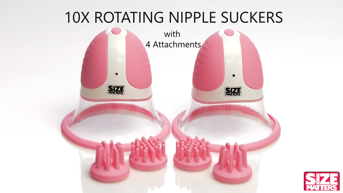 10X Rotating Silicone Nipple Suckers - Video 10X Rotating Silicone Nipple Suckers - Video