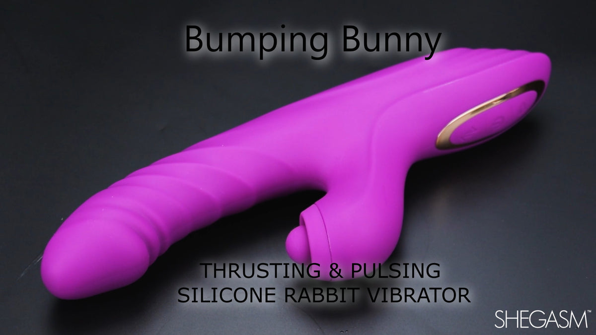 Bumping Bunny Thrusting & Pulsing Silicone Rabbit Vibrator - Video Bumping Bunny Thrusting & Pulsing Silicone Rabbit Vibrator - Video