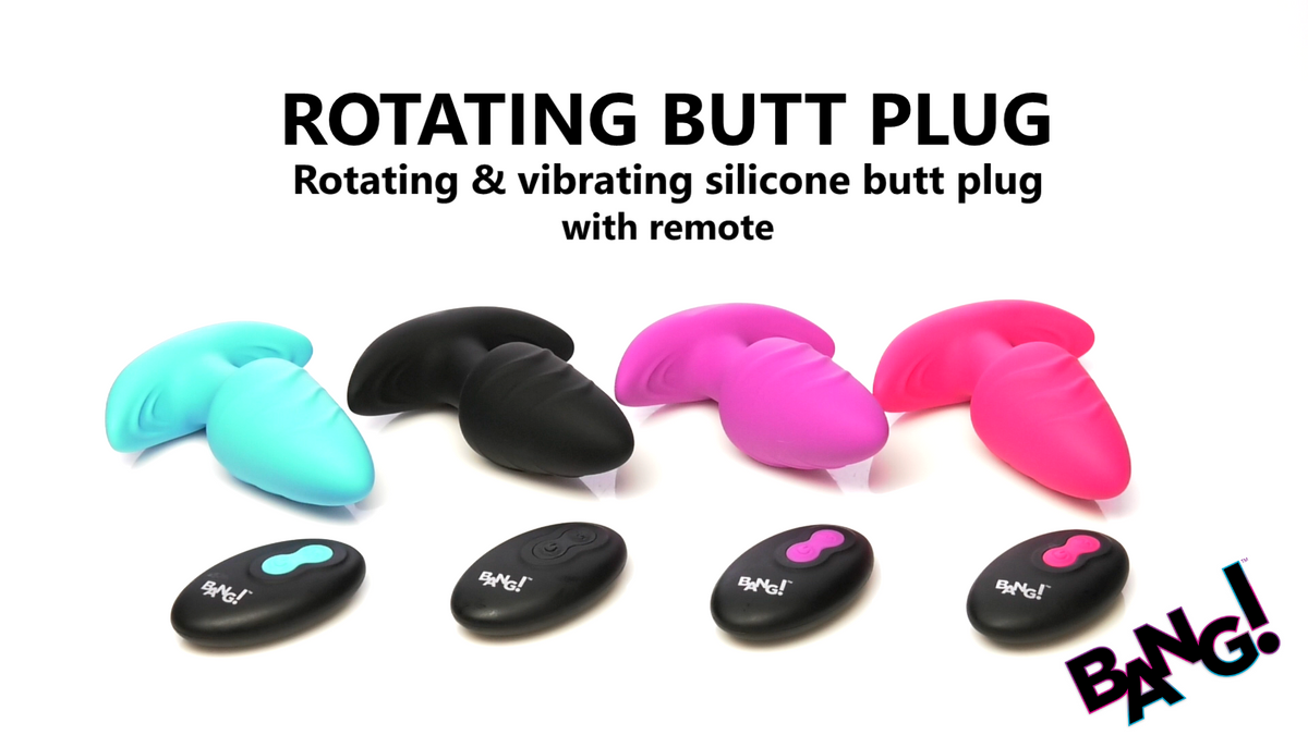 Rotating & Vibrating Silicone Butt Plug w/ Remote - Video Rotating & Vibrating Silicone Butt Plug w/ Remote - Video