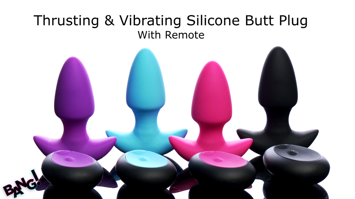 Thrusting & Vibrating Silicone Butt Plug - Video Thrusting & Vibrating Silicone Butt Plug - Video