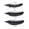 inflatable black dildo sizing chart showing uninflated, partially inflated, and fully inflated dimensions with insertable length measurements