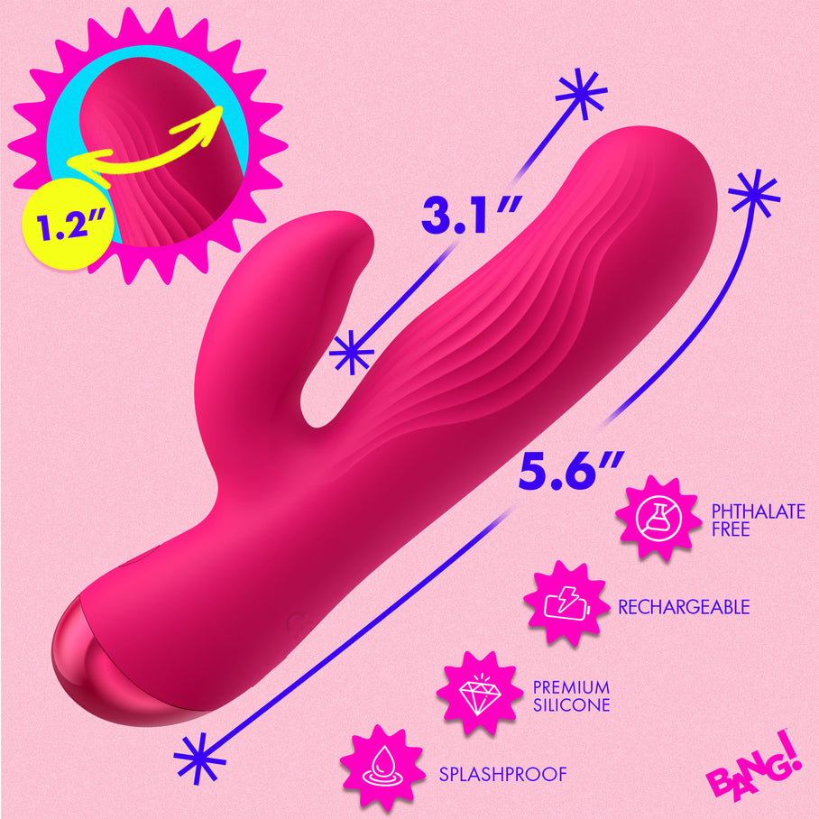 Measurements chart for the flexible ribbed rabbit vibrator