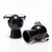 Pair of vibrating nipple suckers with black suction chambers and chrome vibration bars designed for targeted nipple stimulation and teasing sensations