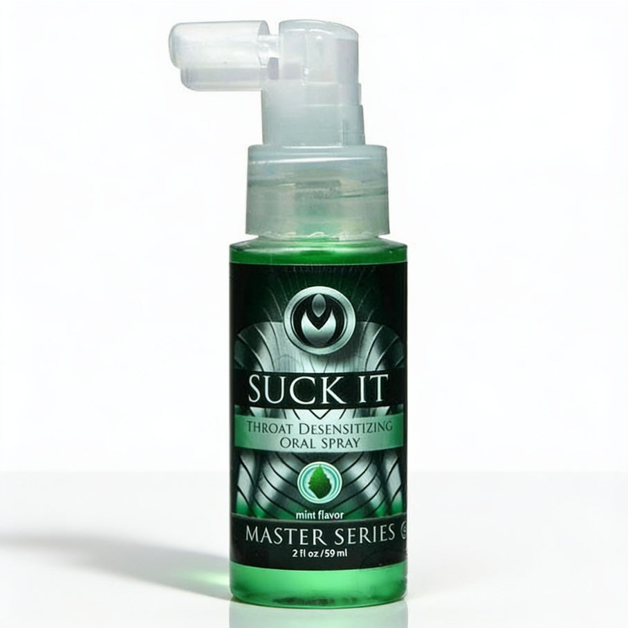 suck it deep throat desensitizing oral spray with mint flavor in 2 ounce pump bottle