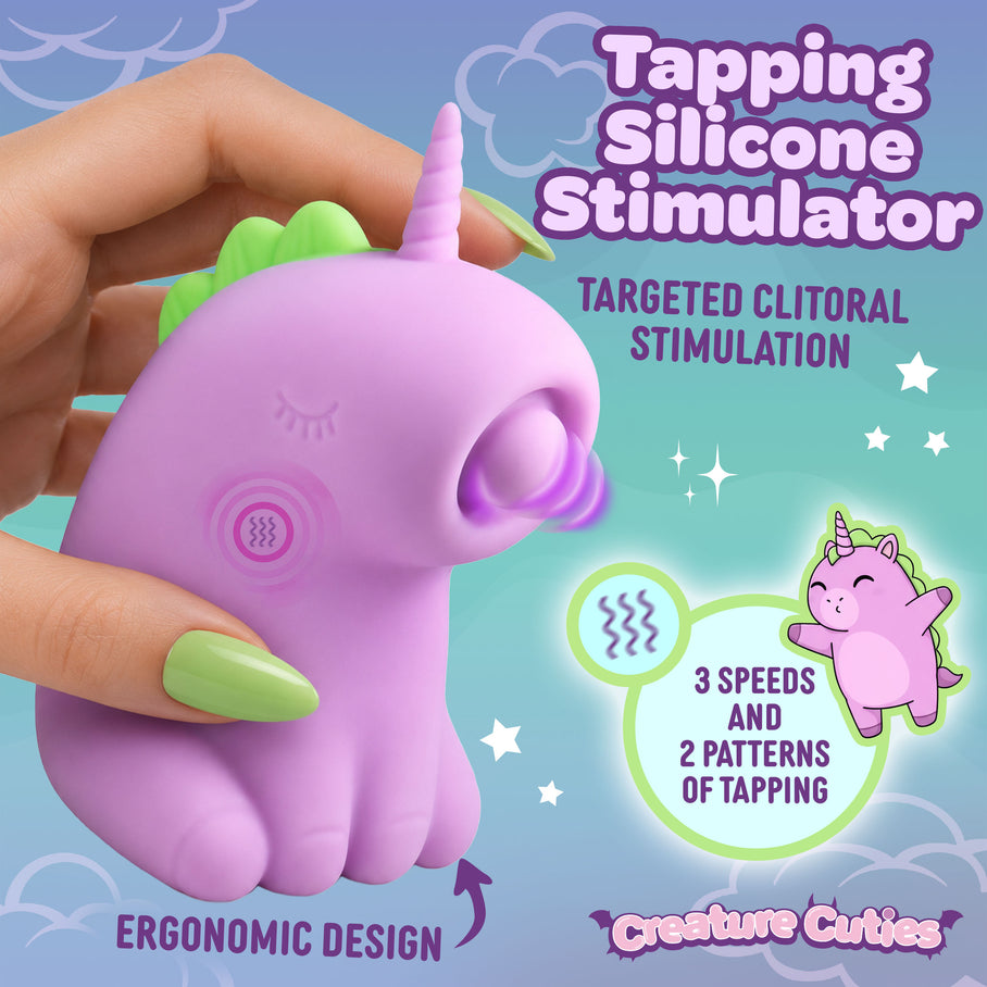 Soft tapping mouth on the Tappyhorn clitoral stimulator