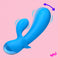 Flexible thick silicone rabbit vibrator in soft Blue
