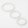 three translucent silicone cock rings in graduated sizes featuring flexible body-safe construction and smooth finish