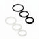set of six silicone cock rings in black and translucent finishes featuring three graduated sizes for customizable fit