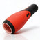 Angled view of the Vibra Head Bionic Auto Stroker showing the tapered body, textured grip contours, and dual control buttons