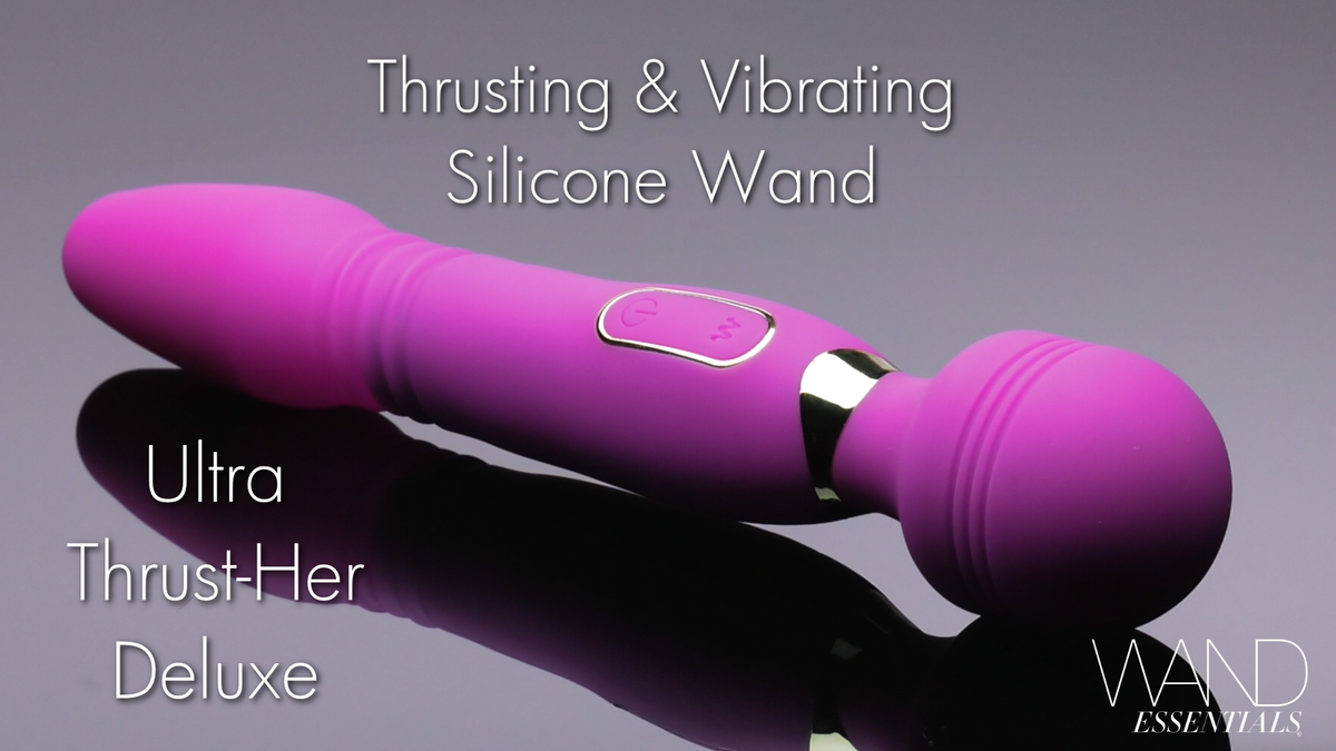 Ultra Thrust-Her Deluxe Thrusting and Vibrating Silicone Wand - Video Ultra Thrust-Her Deluxe Thrusting and Vibrating Silicone Wand - Video