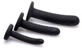 Black 3 Piece Silicone Strap-On Set Image 2