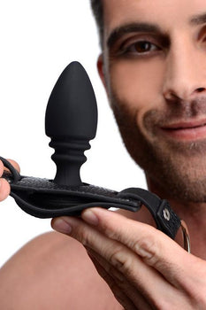 Male Cock Ring Harness with Silicone Anal Plug Image 3