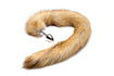 Brown Extra Long Mink Tail Metal Anal Plug Image 2