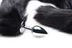 Black Extra Long Mink Tail Metal Anal Plug Image 2