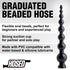 Hosed 19 inch Graduated Beaded Anal Snake