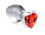 Red Heart Gem Glass Anal Plug