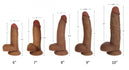 Dark Bareskin Dildo with Balls