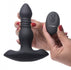 Vibrating and Thrusting Remote Control Silicone Anal Plug