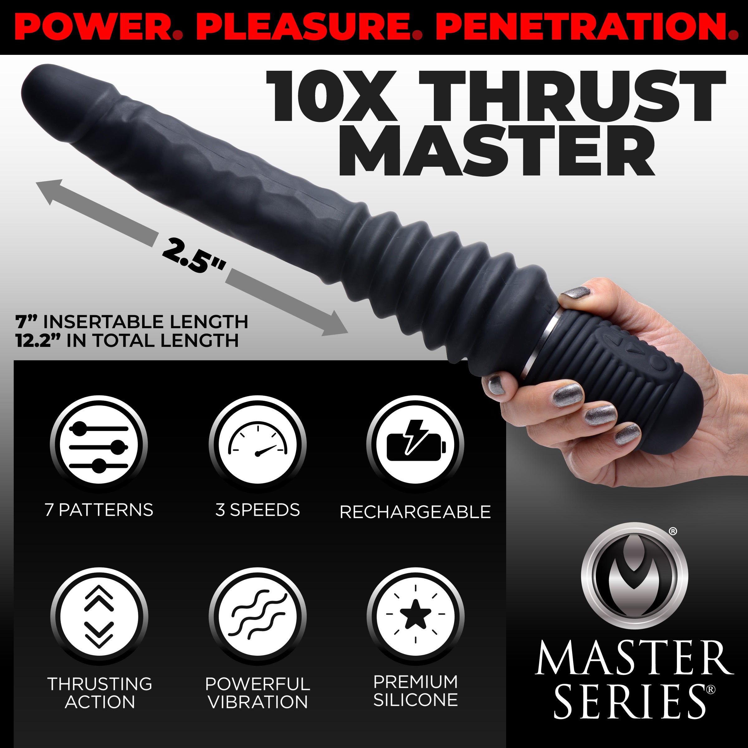 10X Vibrating Thrusting Dildo | 7" Insertable Healthy & Active 10X Vibrating Thrusting Dildo | 7" Insertable Healthy & Active