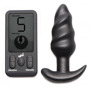25X Vibrating Silicone Swirl Plug with Remote Control