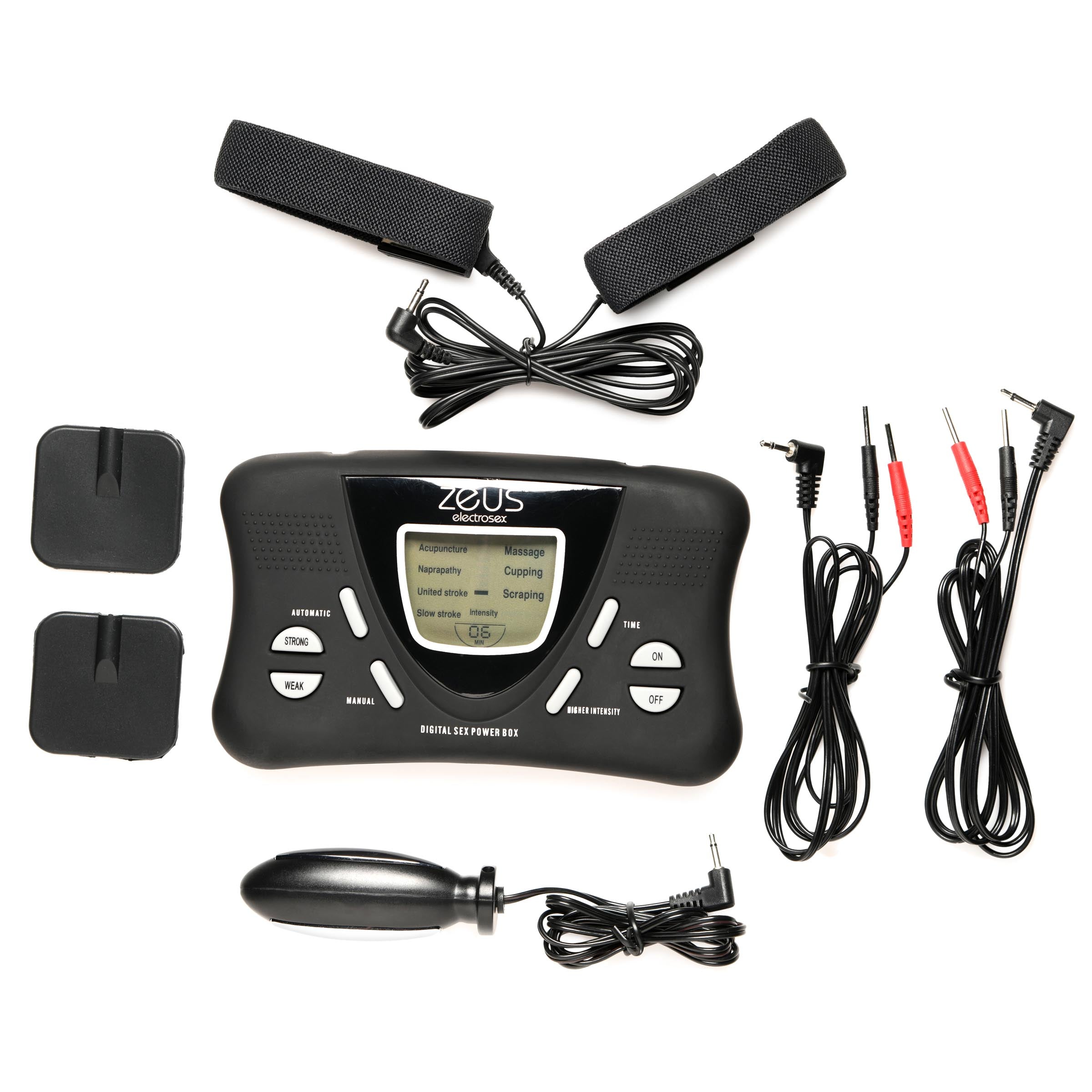 Zeus Deluxe E-Stim Kit | 7 Modes + 8 Intensities Healthy & Active Zeus Deluxe E-Stim Kit | 7 Modes + 8 Intensities Healthy & Active