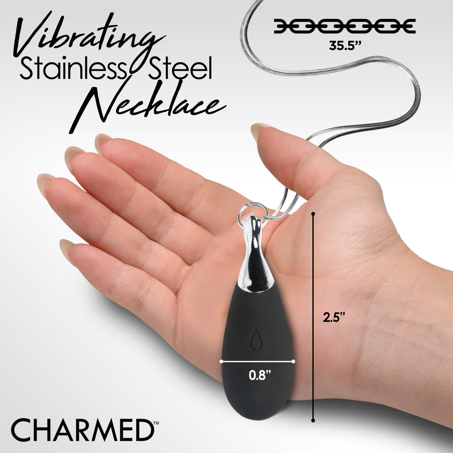 10X Vibrating Silicone Teardrop Necklace